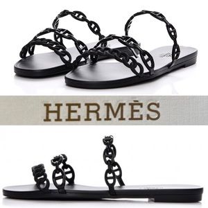 BNWOB HERMĒS Black Chaine D’Ancor Sandals